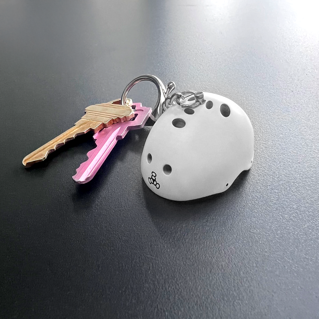 Triple Eight Mini Helmet Keychain White Matte